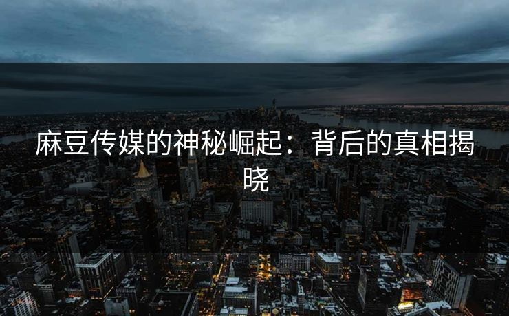 麻豆传媒的神秘崛起：背后的真相揭晓