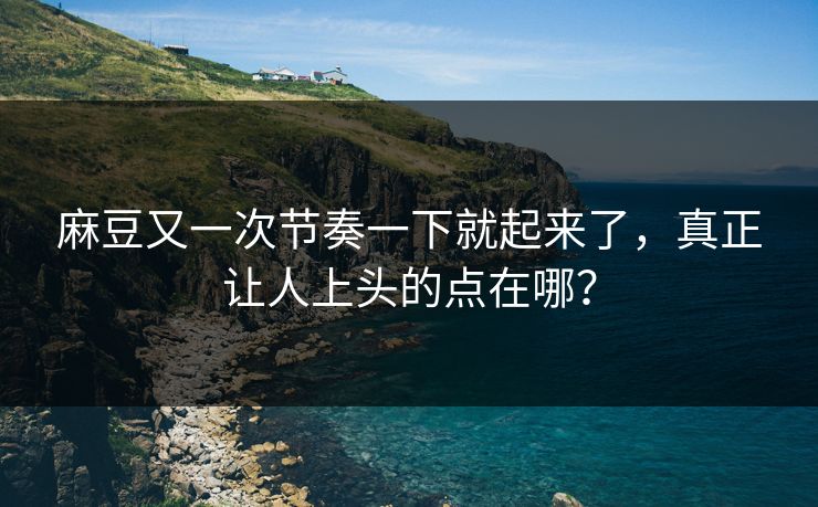 麻豆又一次节奏一下就起来了，真正让人上头的点在哪？